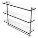preview thumbnail 18 of 32, Allied Brass 16 Inch Triple Tiered Glass Shelf with Integrated Towel Bar 22 - Matte Gray