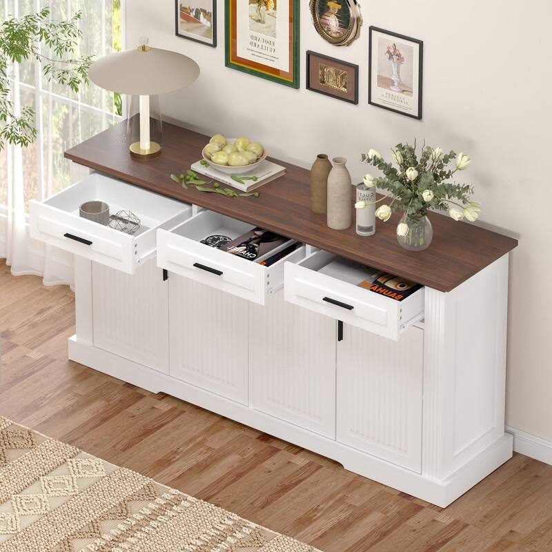 63" Sideboard Buffet Cabinet with Storage and Adjustable Shelves for Stylish Home Organization