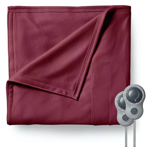 Sunbeam Queen Size Electric Fleece Heated Blanket with Dual Control