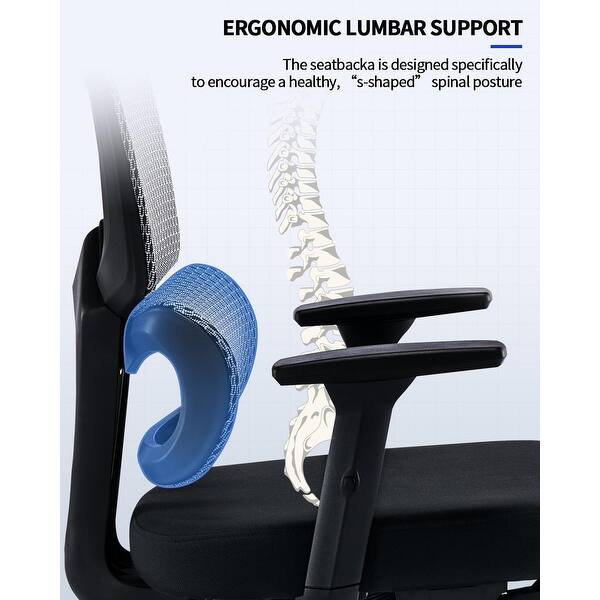 Ergonomic Office Chair with Foot Rest, Rubber Wheels Desk Chair On
