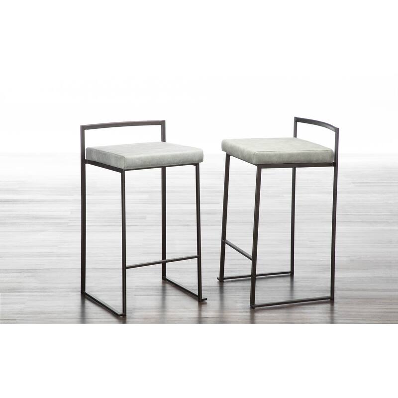 Carbon Loft Forrest Industrial Antique Stackable Counter Stool (Set of 2)