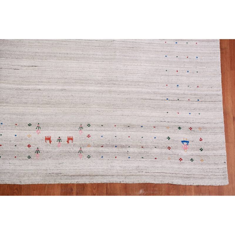 Gabbeh Indian Area Rug Handmade Living Room Silk Carpet - 8'11" x 11'7"