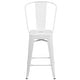 preview thumbnail 98 of 97, 24'' High Metal Indoor-Outdoor Counter Height Stool with Back