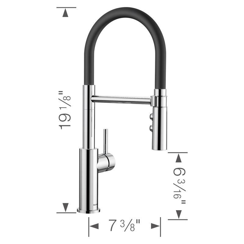 Blanco 402447 Catris 1.5 GPM Single Hole Pre-Rinse Pull Down Kitchen - PVD Steel