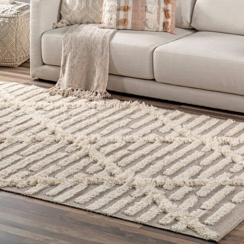 Nuloom Kandice Contemporary Trellis Wool Blend Area Rug