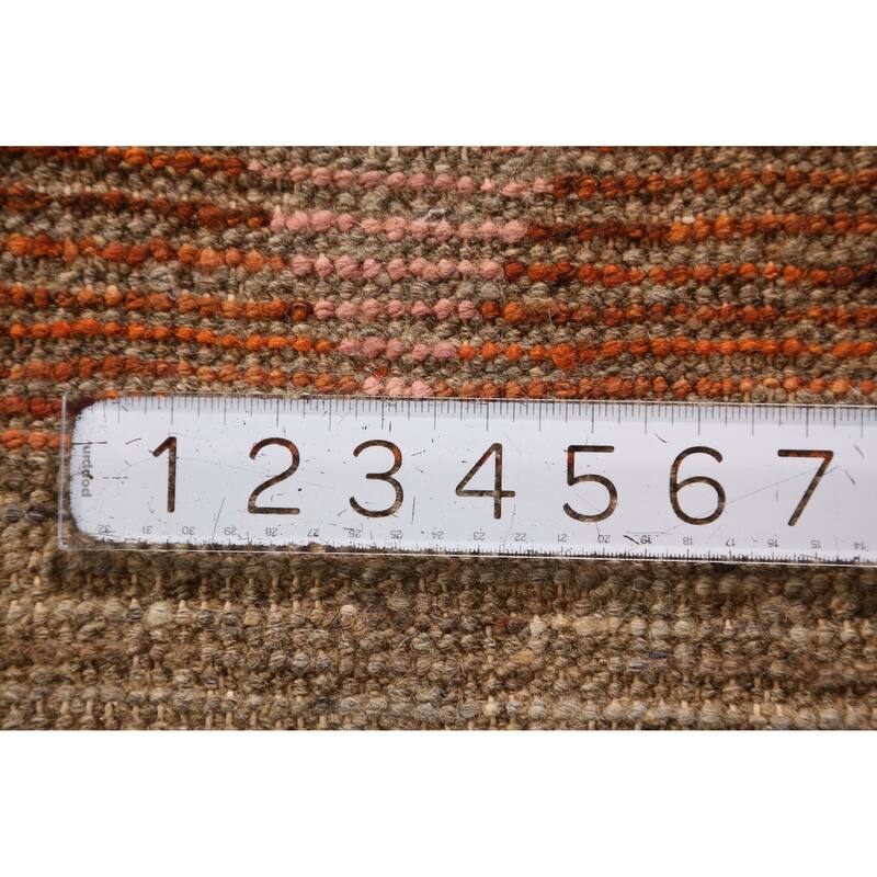 Geometric Moroccan Oriental Area Rug Handmade Brown Wool Carpet - 5'9" x 7'7"