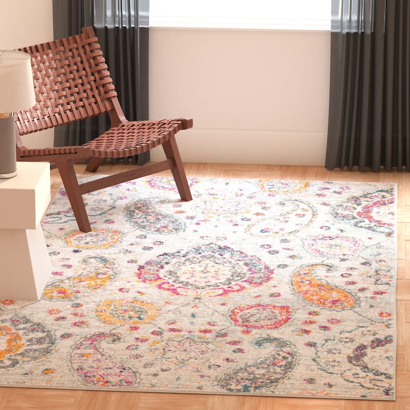 SAFAVIEH Madison Belle Boho Glam Paisley Pattern Area Rug