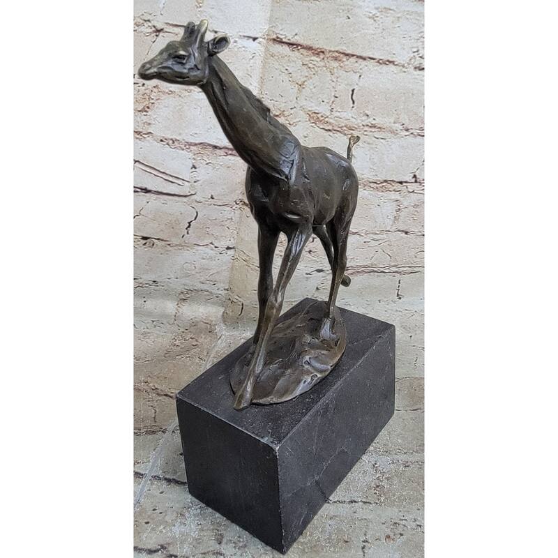 Original Signed Milo Tall Giraffe Bookend Book End Bronze Sculpture Statue Decor