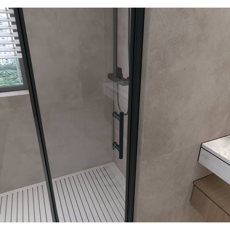 Bifold Shower Door Tempered Glass Aluminum Frame
