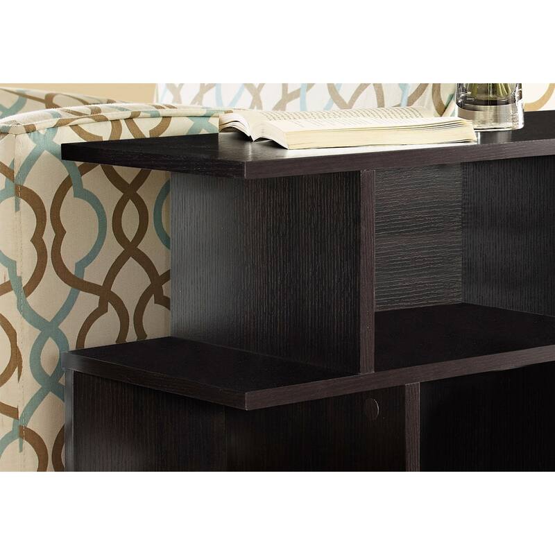 24" Rectangular Wood End Table with Six Open Shelves Perfect for Living Room or Office - 23.75”H x 11.75”W x 23.75”D