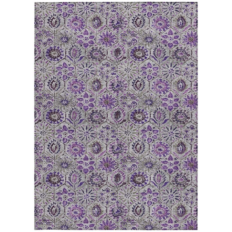 HomeRoots Floral Transitional Rectangle Outdoor Rug
