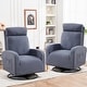 preview thumbnail 3 of 23, HOMYKA Swivel Glider Rocker Accent Chair for Nursery with Side Pocket Set of 2 Dark Grey - Teddy