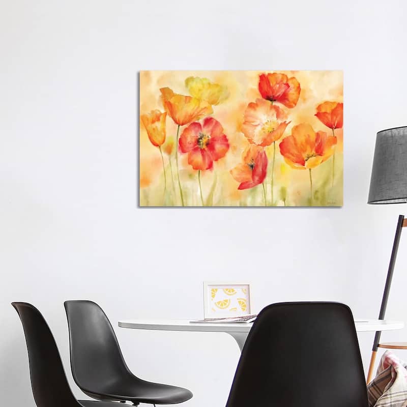 iCanvas "Watercolor Poppy Meadow Spice Landscape" by Cynthia Coulter Canvas Print - 26x40x1.5