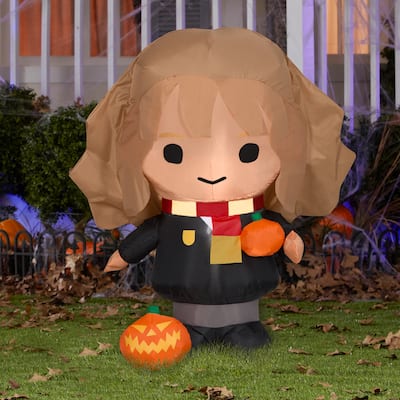 Gemmy Airblown Hermione w/Jack O' Lanterns WB, 3 ft Tall, Multi