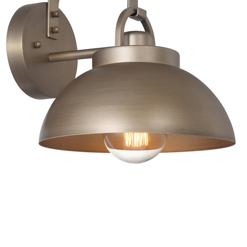 Easton Metal Shade and Exposed Bulb Wall Mounted Outdoor Light - 10.5"L x 9.0"W x 12.4"H