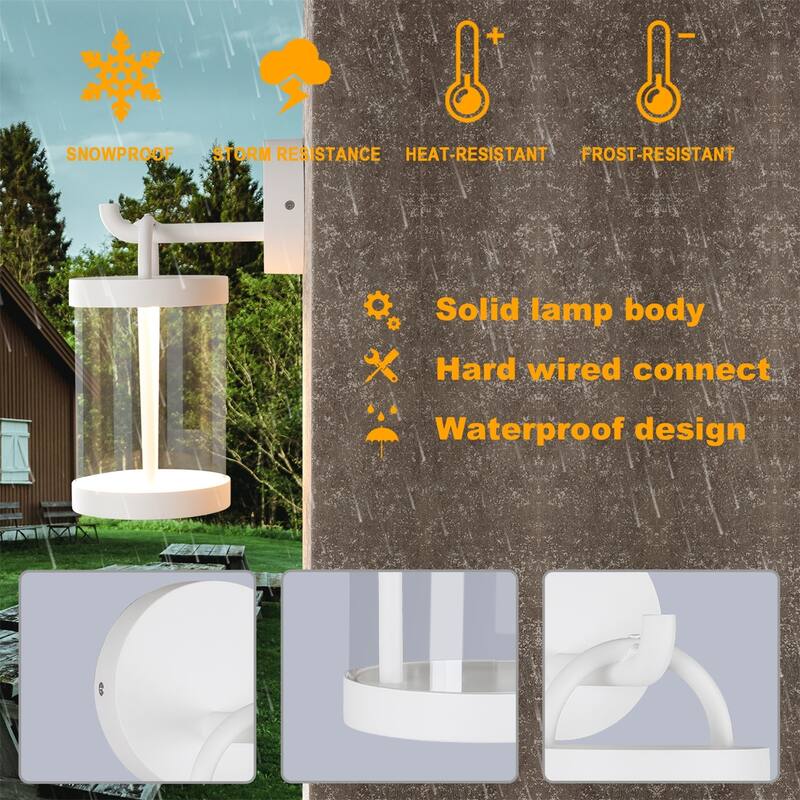 Outdoor Wall Lantern Exterior Wall LED Outdoor Light Fixture Outdoor Wall Light Porch & Patio Lights,Large,Waterproof for Garage