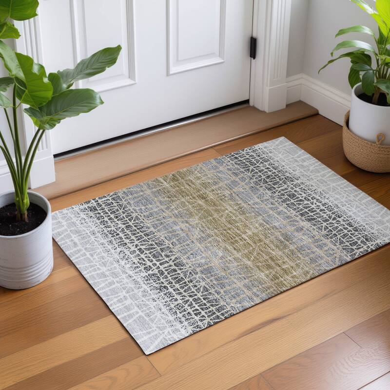 Machine Washable Indoor/ Outdoor Boho Global Chantille Rug