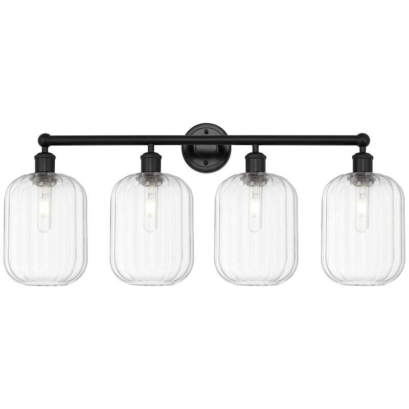 Innovations Lighting 616-4W-14-34 Preston Vanity Preston 4 Light 34" - Matte Black / Clear
