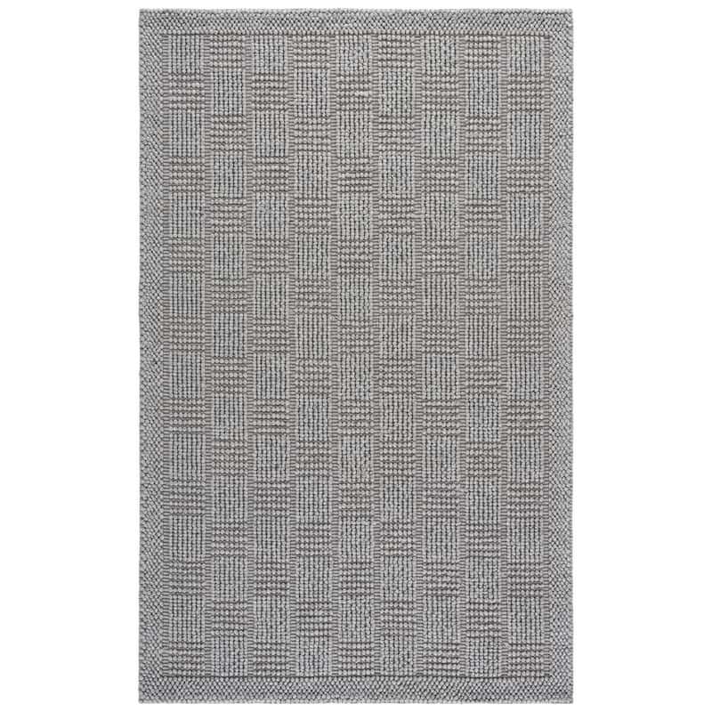 SAFAVIEH Handmade Natura Edmeia Raised Textured Wool Blend Rug - 5' x 8' - Grey