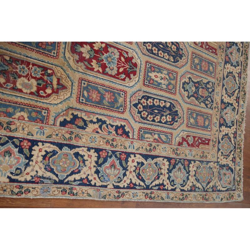 Kerman Persian Antique Area Rug Handmade Wool Carpet - 6'6" x 9'6"