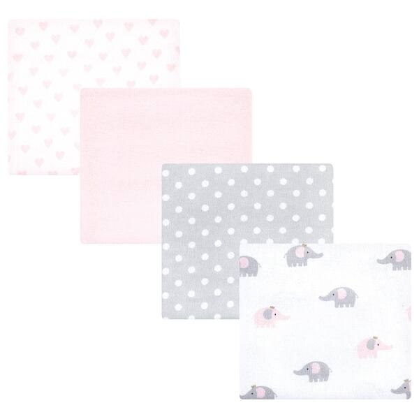 slide 1 of 1, Hudson Baby Infant Girl Cotton Flannel Receiving Blankets, Pink Gray Elephant, One Size - Pink Gray Elephant - One Size One Size - Pink Gray Elephant