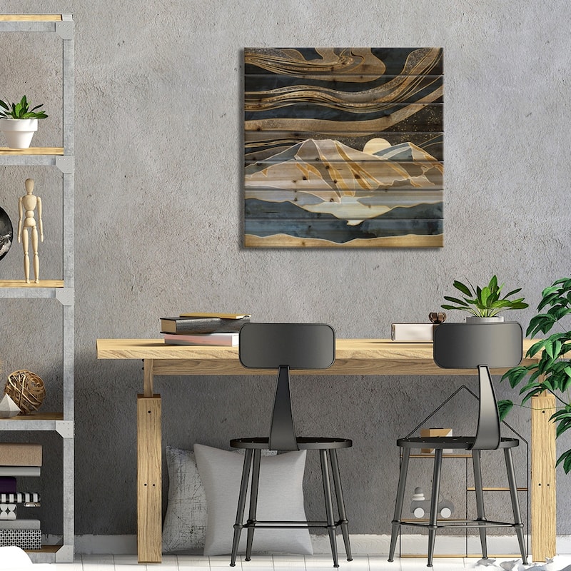 Metallic Sky Print On Wood by SpaceFrog Designs - Multi-Color