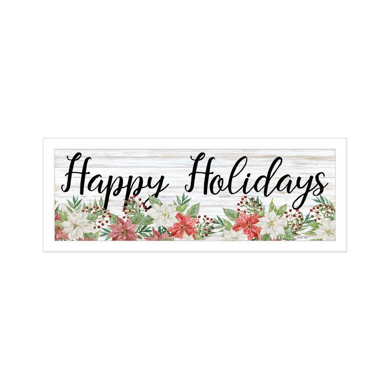 TrendyDecor4U Contemporary "Happy Holiday" Framed Print Wall Art