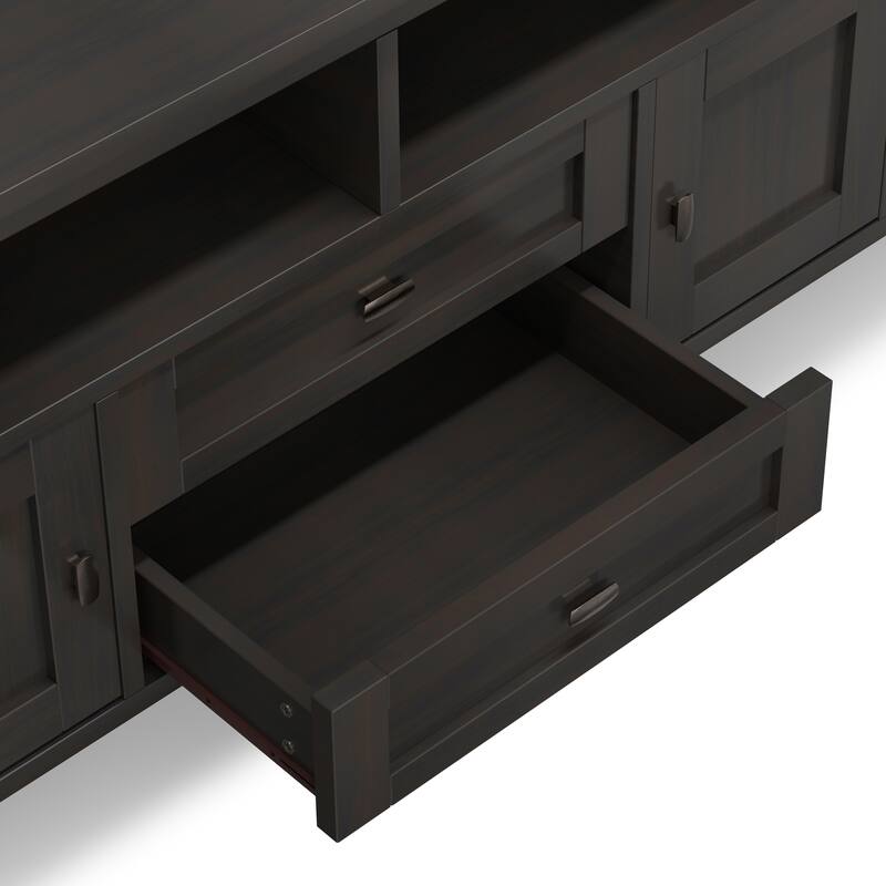 WYNDENHALL Norfolk SOLID WOOD 72 inch Wide TV Media Stand For TVs up to 80 inches - 72'' W x 17.5'' D x 26'' H