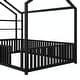 preview thumbnail 14 of 22, Metal House Bed with Fence and Detachable Storage Shelves