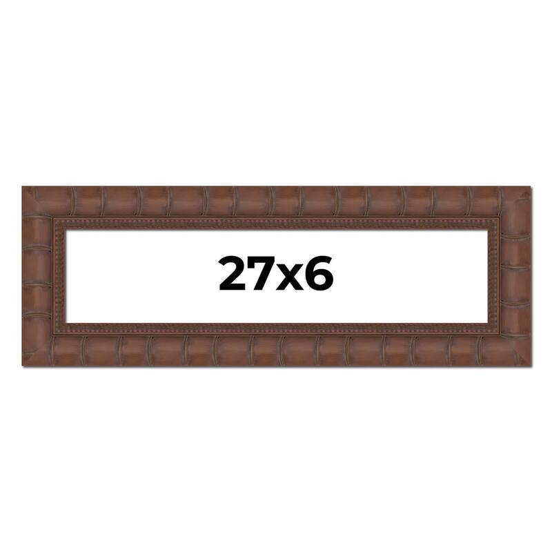 27x6 Frame Pewter Solid Wood Picture Frame Width 1.625 Inches | Interior Frame Depth 0.6875 Inches