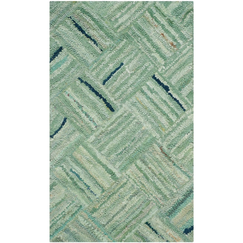 SAFAVIEH Handmade Nantucket Bimla Contemporary Cotton Rug - 2' x 3' - Green/Multi