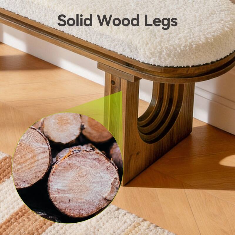 47.24" Bedroom Bench, Upholstered Bench for Bedroom End of Bed