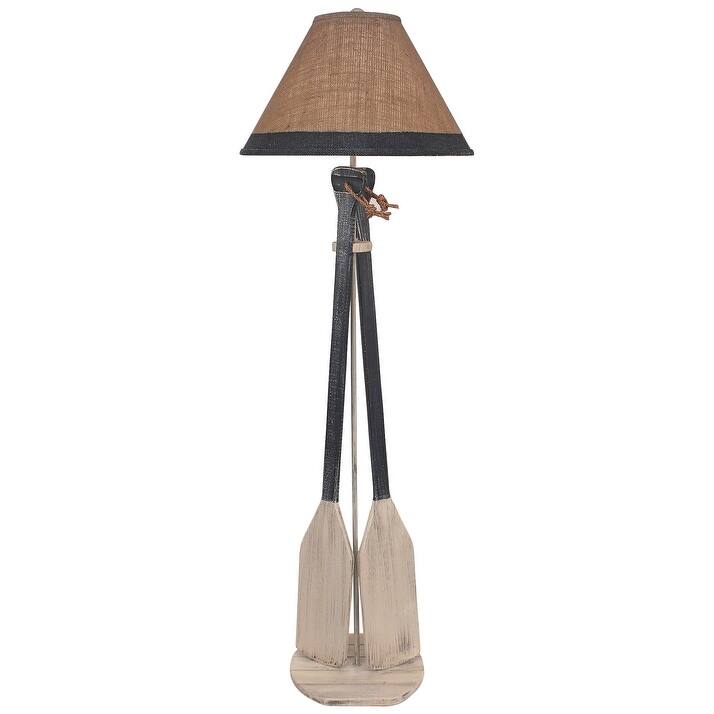 Coastal 2-Paddle Floor Lamp - Cottage and Navy
