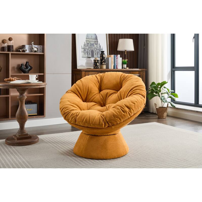 Oversized Swivel Accent Chair, 360-Degree Swivel Barrel Chair, Papasan Chair for Living Room and Bedroom Comfort