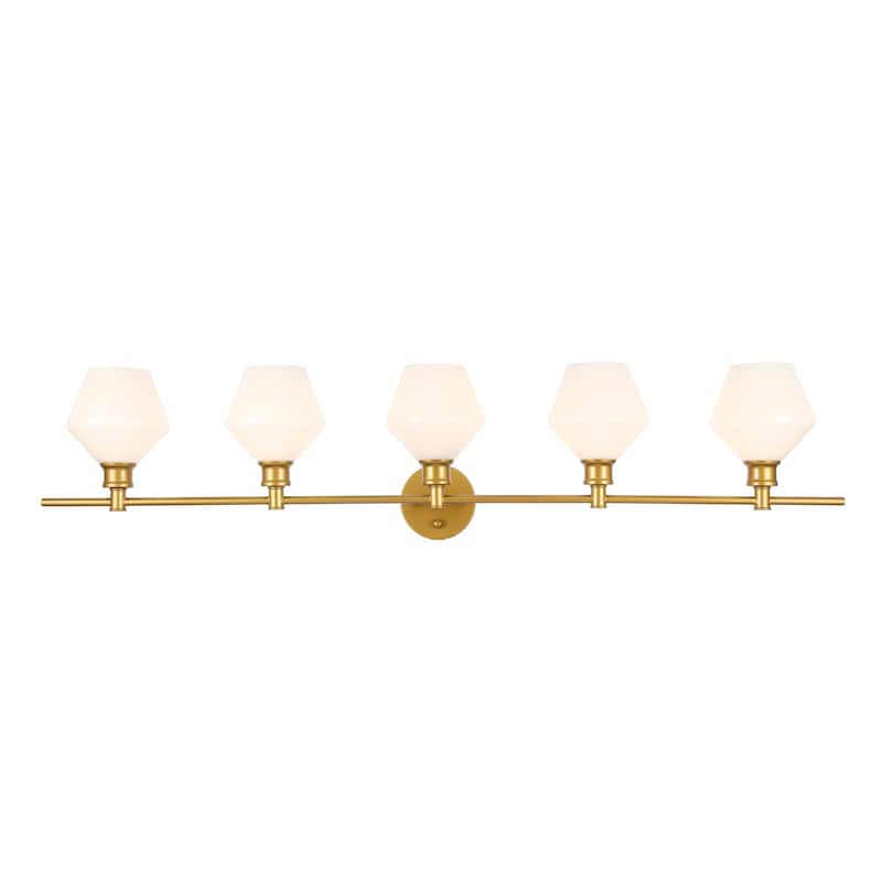 Elegant Lighting Gene 5 Light 47" Wide Bathroom Vanity Light with - Brass