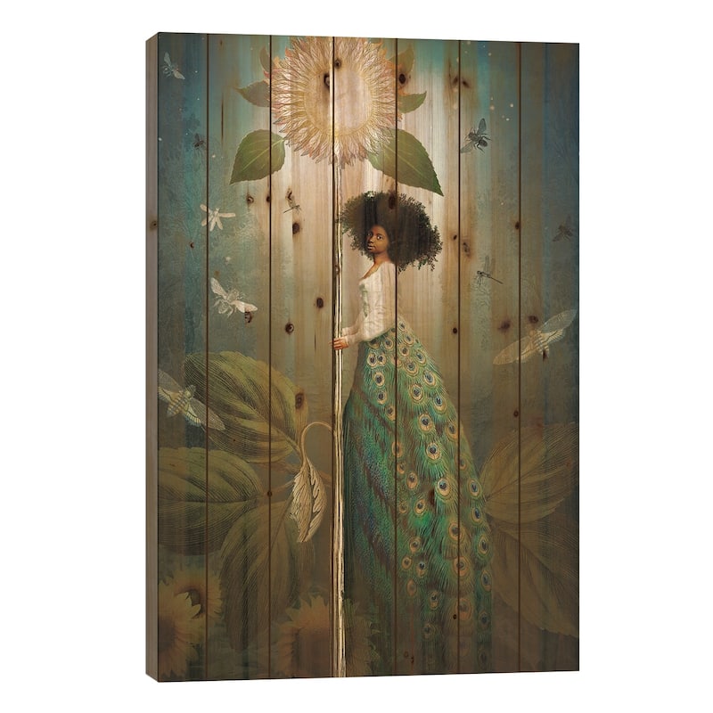 Queen Of Wands Print On Wood by Catrin Welz-Stein - Multi-Color - 40x26x1.5