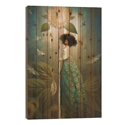 Queen Of Wands Print On Wood by Catrin Welz-Stein - Multi-Color