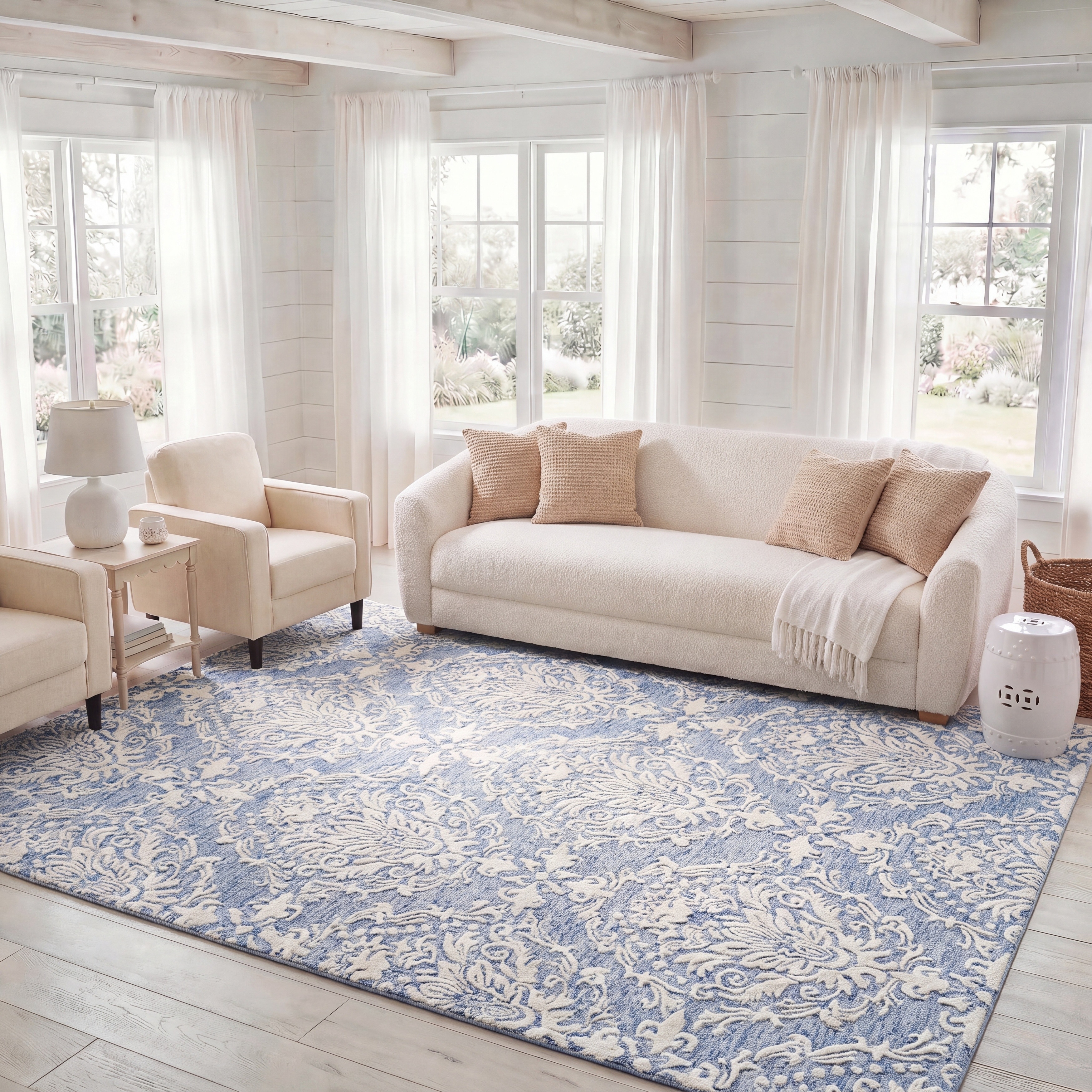 SAFAVIEH Handmade Blossom Ambroisine Modern Floral Wool Rug