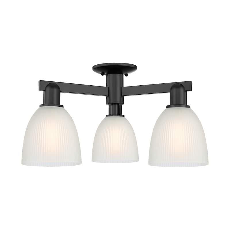 Innovations Lighting 716-3F-11-24 Castile Semi-Flush Castile 3 Light - Matte Black / White