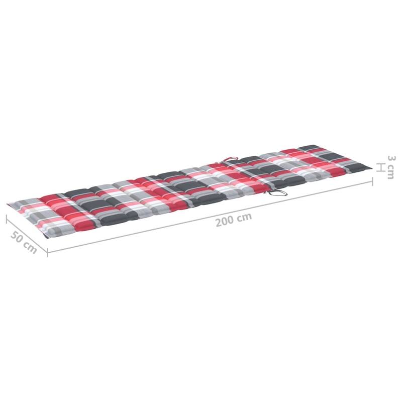 vidaXL Patio Lounge Chair Outdoor Sunbed Sunlounger with Cushion Solid Teak - 76.8" x 23.4" x 13.8"