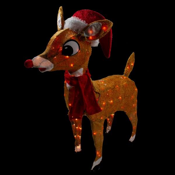 Shop 29 Pre Lit Soft Tinsel Rudolph The Red Nosed Reindeer