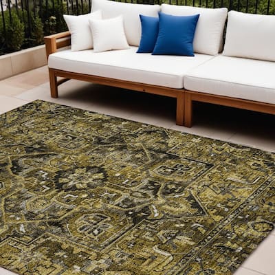Alne Oriental Weather Resistant Classic Elegance Outdoor Rug
