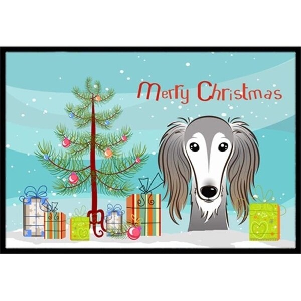 Carolines Treasures BB1601MAT Christmas Tree & Saluki Indoor or Outdoor Mat 18 x 27