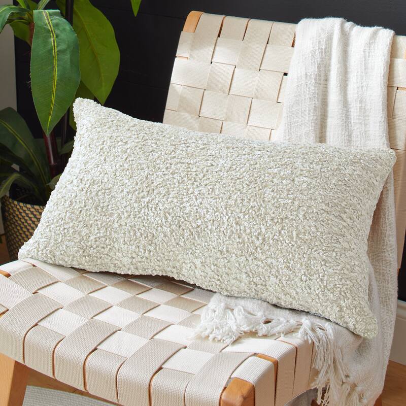 Sorra Home Indoor Soft-Textured Knife Edge Lumbar Pillow - 13 in x 20 in - Zazzle Quartz