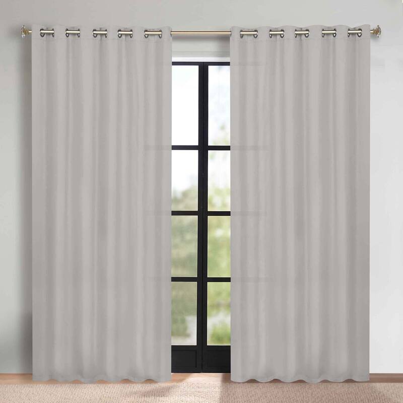 Superior Solid Machine Washable Room Darkening Grommet Blackout Curtains, Set of 2
