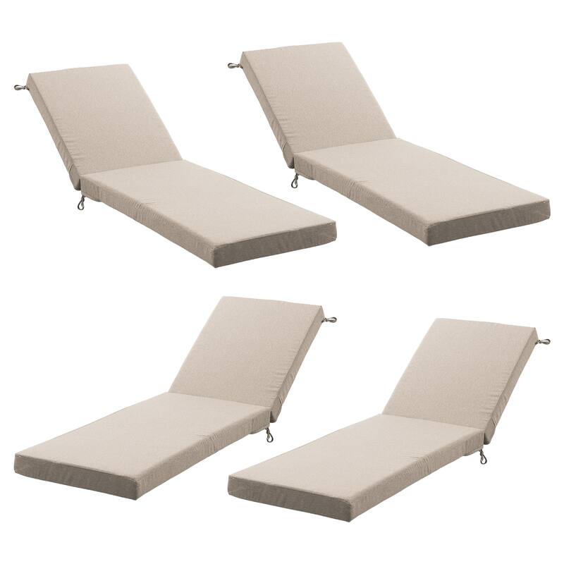 Gymojoy 72x22x3.5 Inch Outdoor Chaise Lounge Cushion, Waterproof Patio & Pool Chair Cushion with Removable Cover - Beige - 4 Set