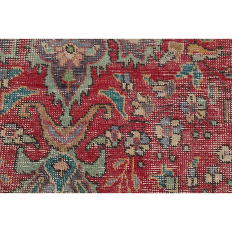 Geometric Tabriz Persian Vintage Area Rug Handmade Wool Carpet - 7'8"x 11'3"