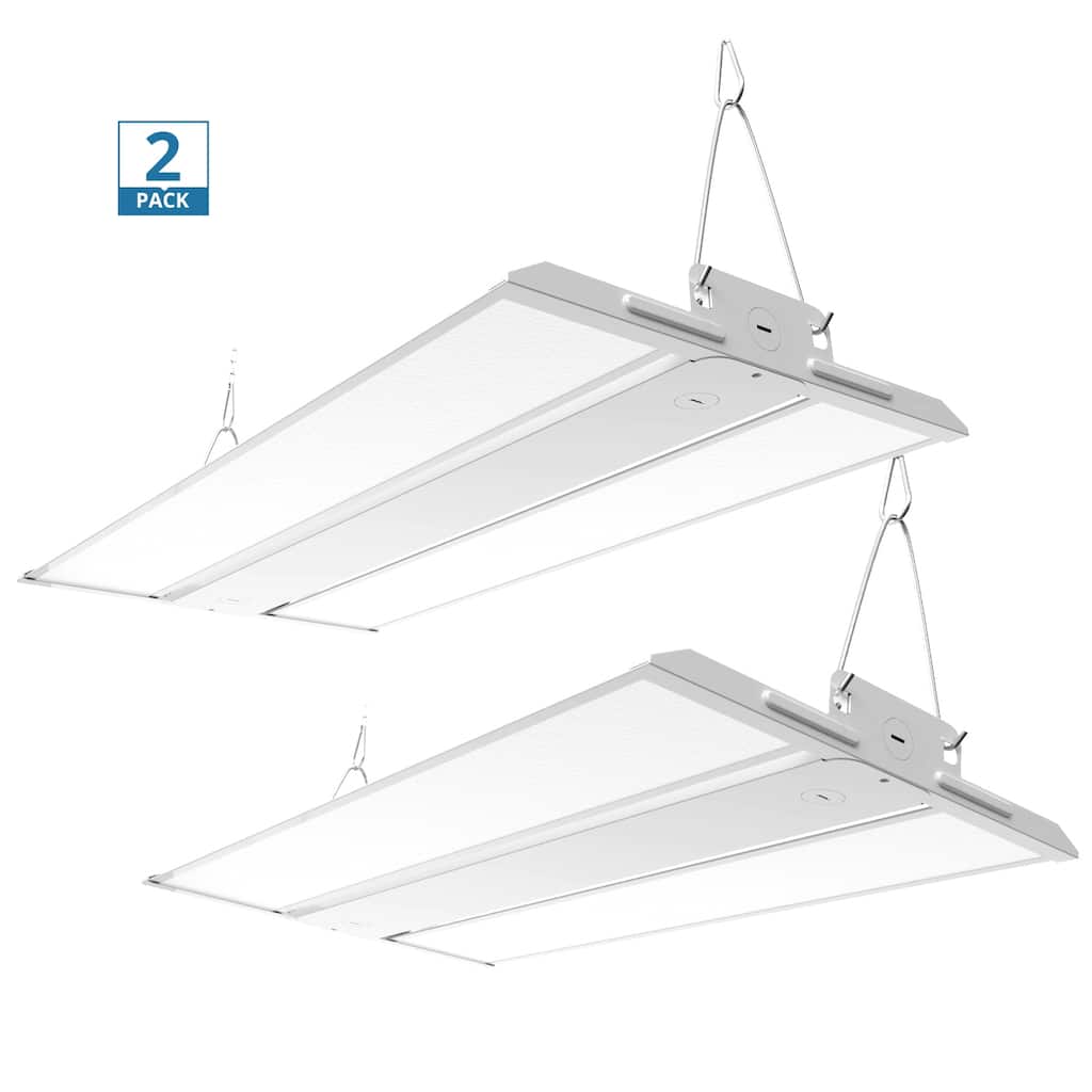 2 Pack 2FT LED Linear High Bay Shop Light, 150W LED Shop Light, 19500lm 130LM/W, 100-277V, 0-10V Dim, 5000K