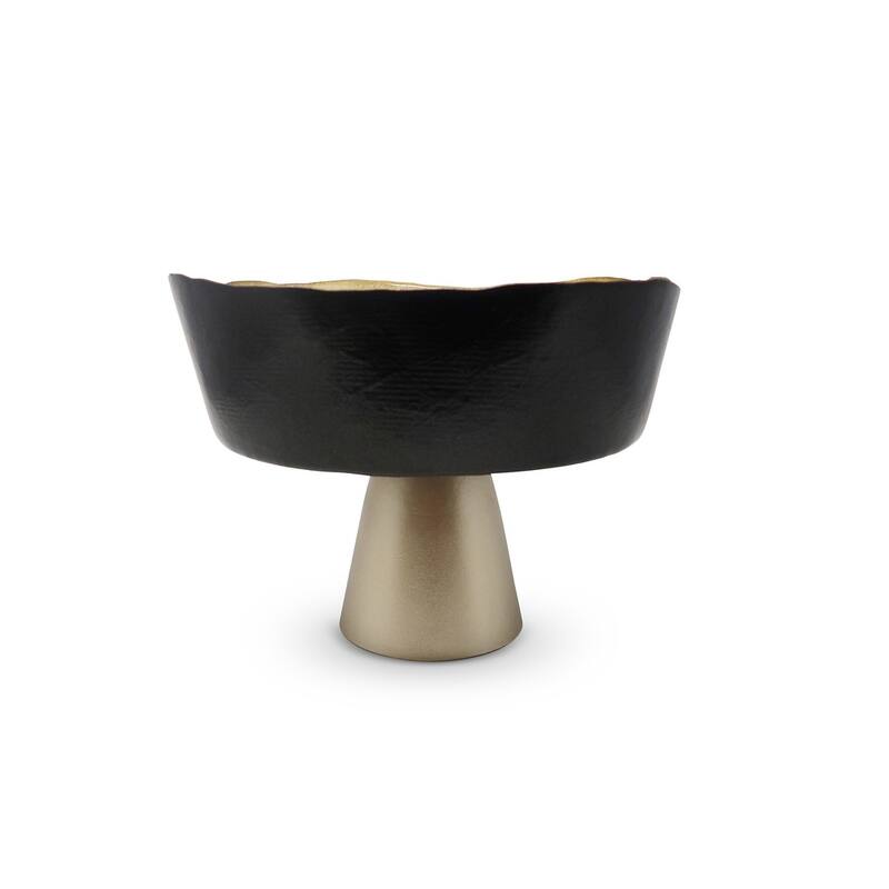 Organic Shaped Footed Bowl With Gold