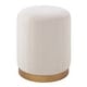 preview thumbnail 3 of 3, Renwil Baylor Indoor Poly-Velvet Ottoman, Off-White